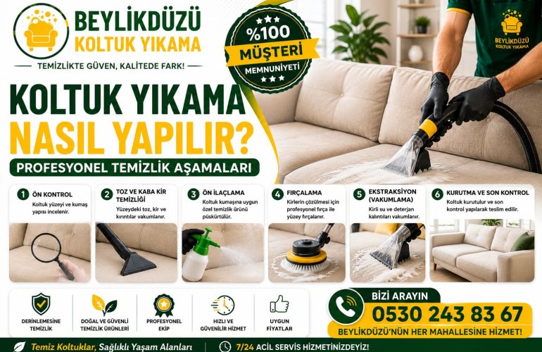 Koltuk Yıkama Nasıl Yapılır? Profesyonel Temizlik Aşamaları